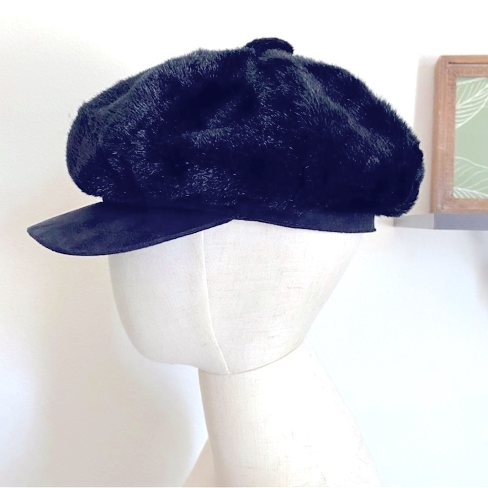 Newsboy Faux Fur Hat